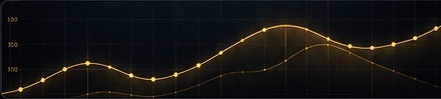 Gold temperature trend line chart