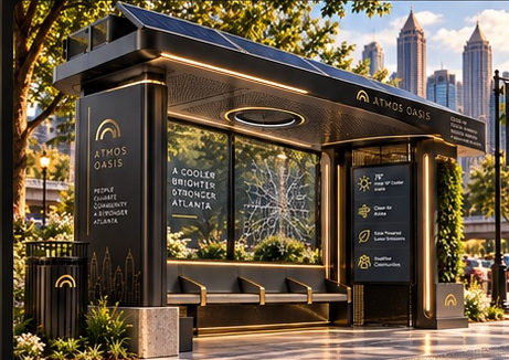 Atmos Oasis integrated climate and solar-powered shelter in Atlanta